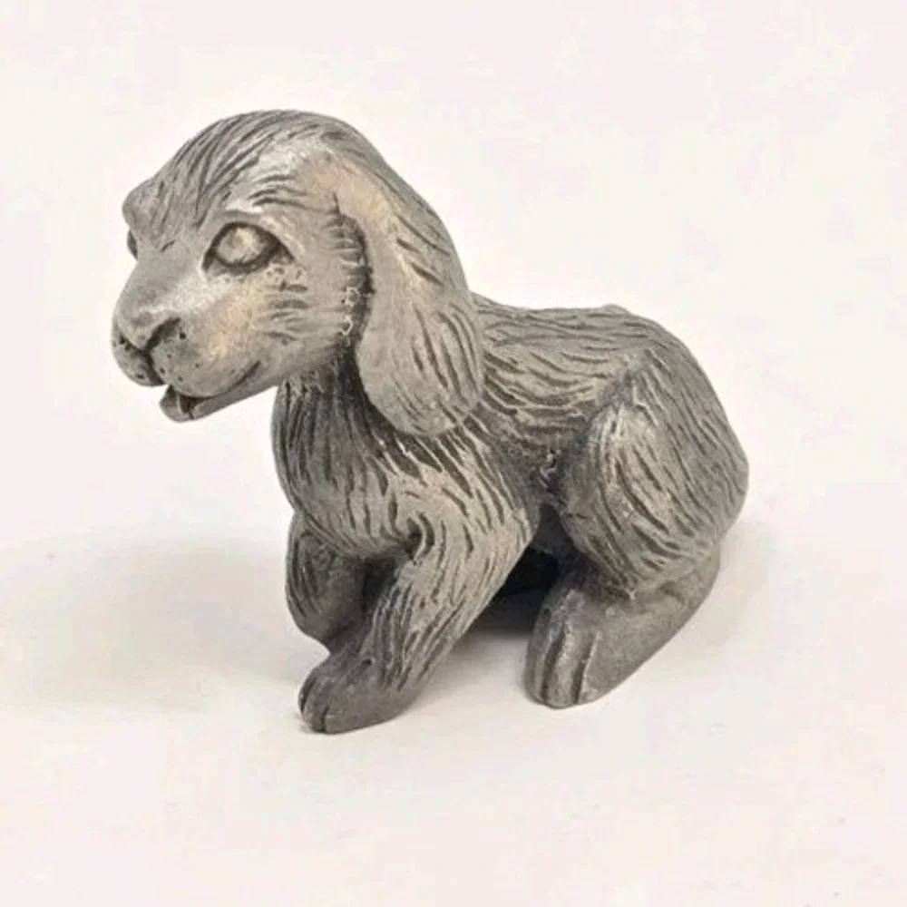 Vintage WWA pewter dog puppy figurine animal collectible miniature